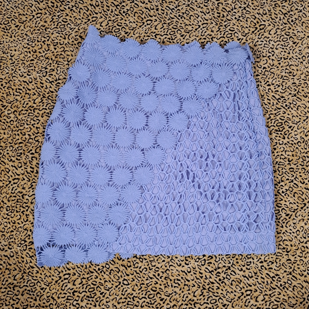 🌈SKY BLUE CROCHET MINI SKIRT-2